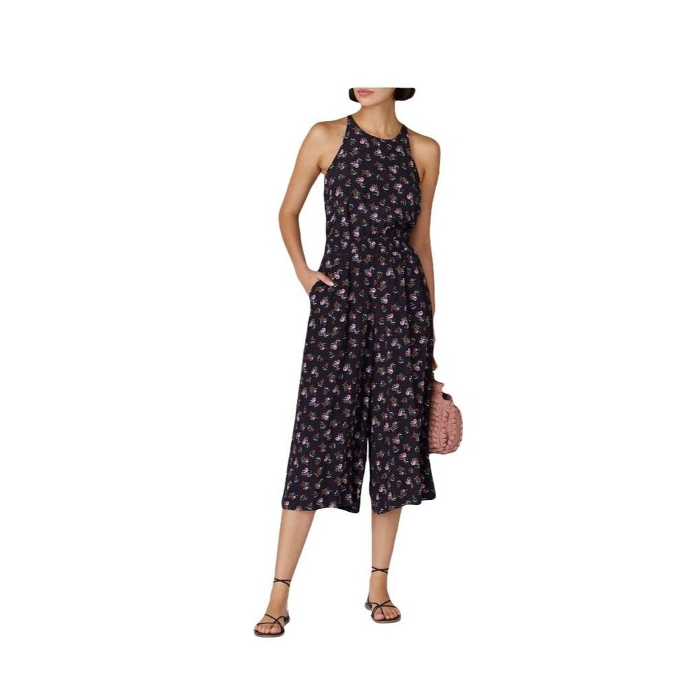 Thakoon Collective Sz 4 Watercolor Floral Romper Jumpsuit blue red white pink
